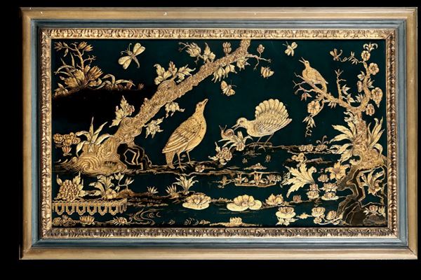 Three wood panels, China, Qing Dynasty
