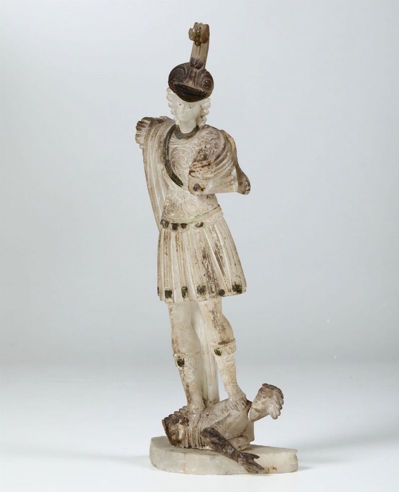 Statuina in alabastro  - Auction Furnitures, Paintings and Works of Art - Cambi Casa d'Aste