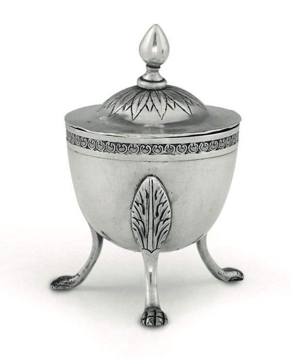 A silver sugar pot, Naples, 1800s