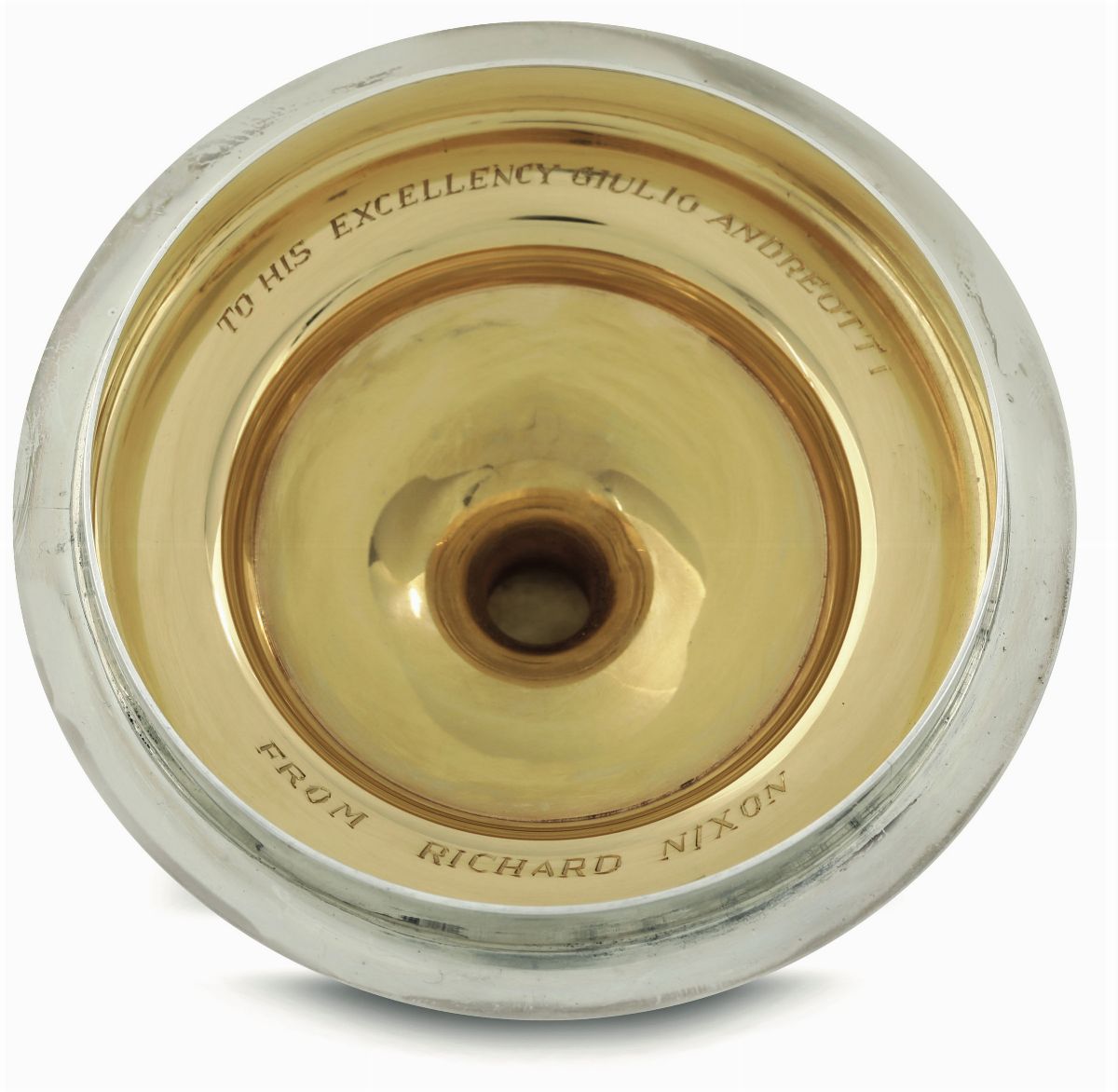 Importante Set di Coppe in Argento Sterling Fuso, Dorato e Inciso. Argentiere Ubaldo Vitali, Usa ...