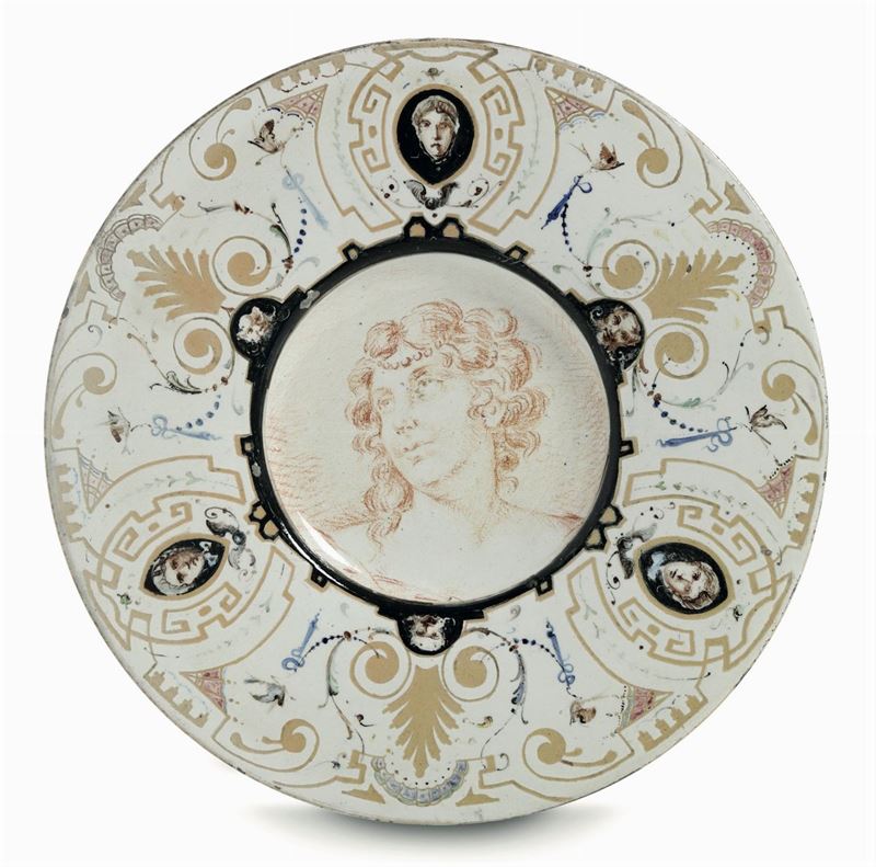Piatto Faenza, Fabbrica Ferlini 1904-1910  - Auction Majolica and Porcelain - Cambi Casa d'Aste