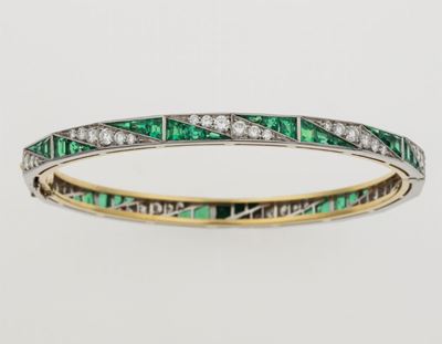 Enrico Cirio. Tiffy Bracciale con Diamanti per Ct 2,08 e Smeraldi Idrotermali per Ct 4,80