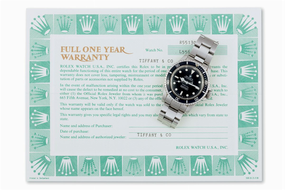 Rolex, Submariner, Oyster Perpetual, 660 Ft/ 200 M., Cassa No. L556086, Ref. 5513. Orologio da Po...