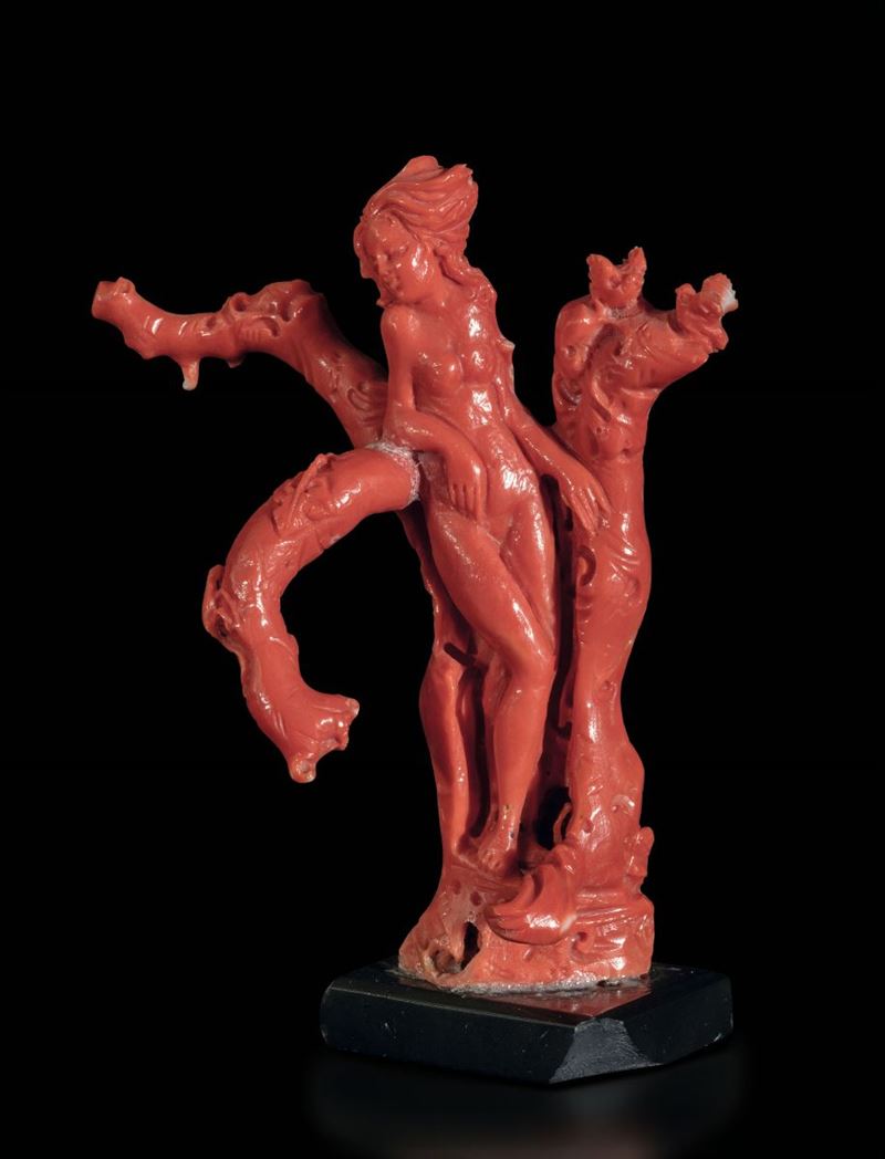 A coral female figure, China, early 1900s  - Auction Fine Chinese Works of Art - Cambi Casa d'Aste
