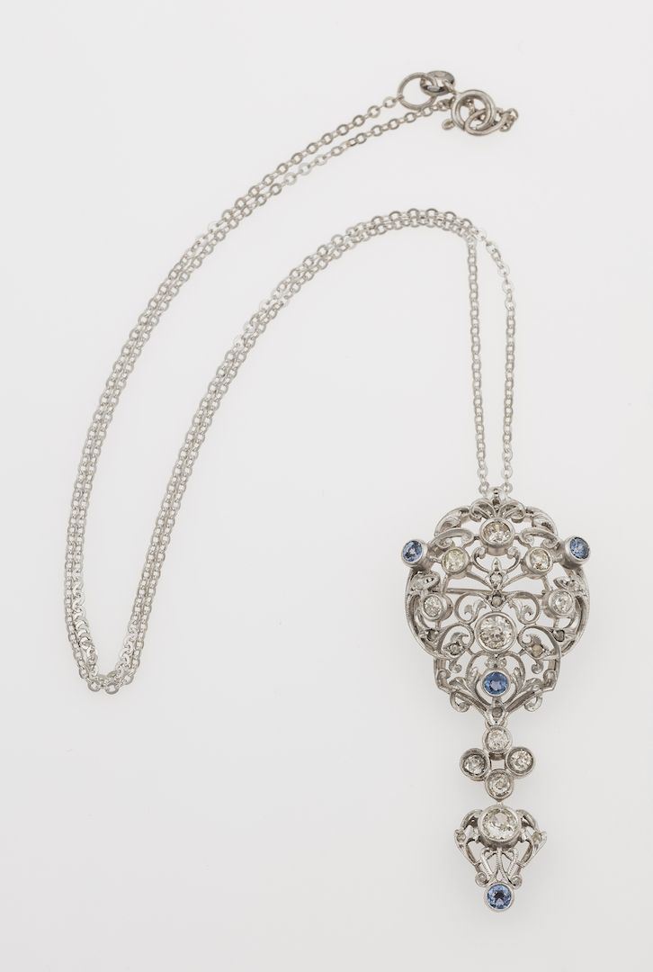Pendente/spilla con diamanti e zaffiri  - Auction Jewels and Corals | Time Auction - Cambi Casa d'Aste