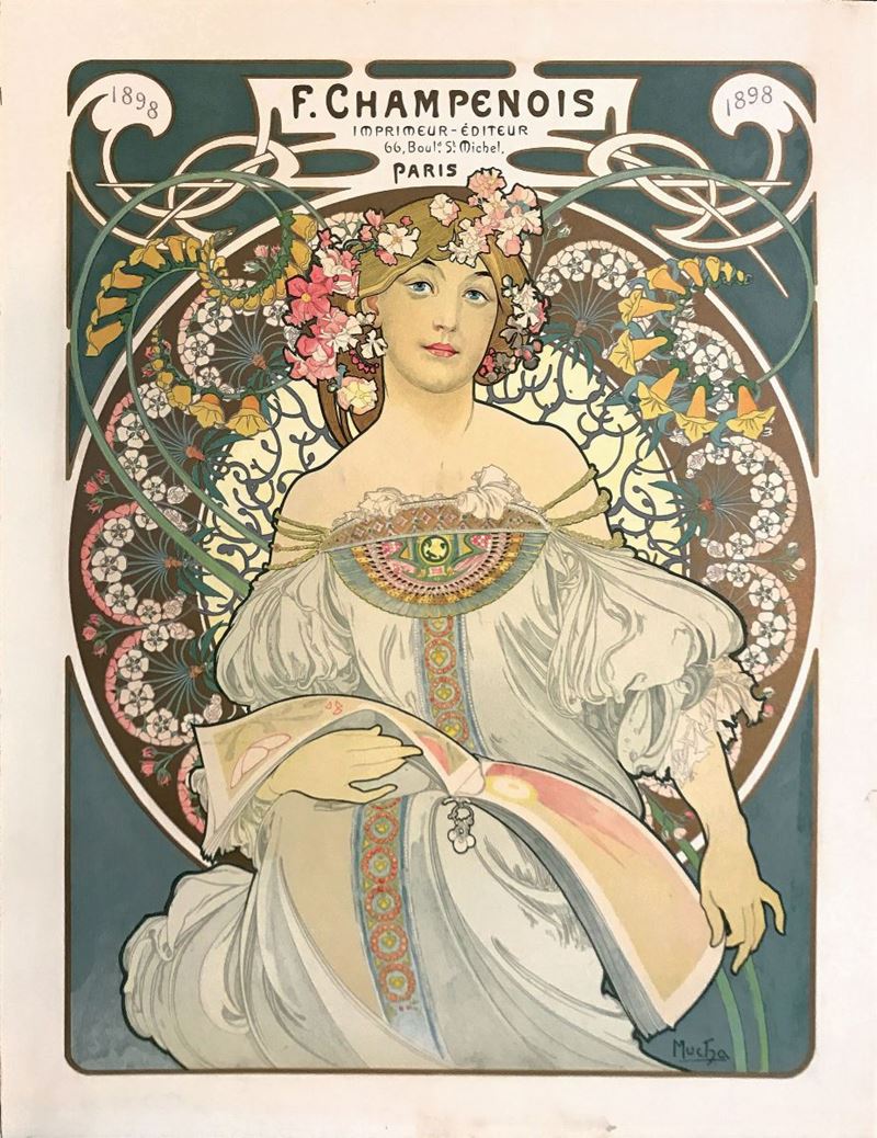 Alphonse Mucha (1860-1939) F.CHAMPENOIS IMPRIMEURS – EDITEURS … PARIS  - Auction Vintage Posters - Cambi Casa d'Aste