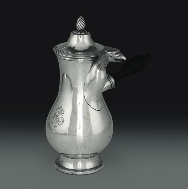 A silver coffee pot, CM Guidi, Paris, 1800s