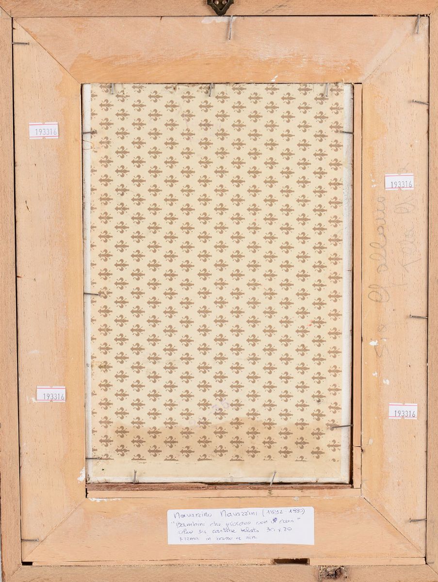 Navarrino Navarrini (1892-1980)bambini che Giocano con Cani