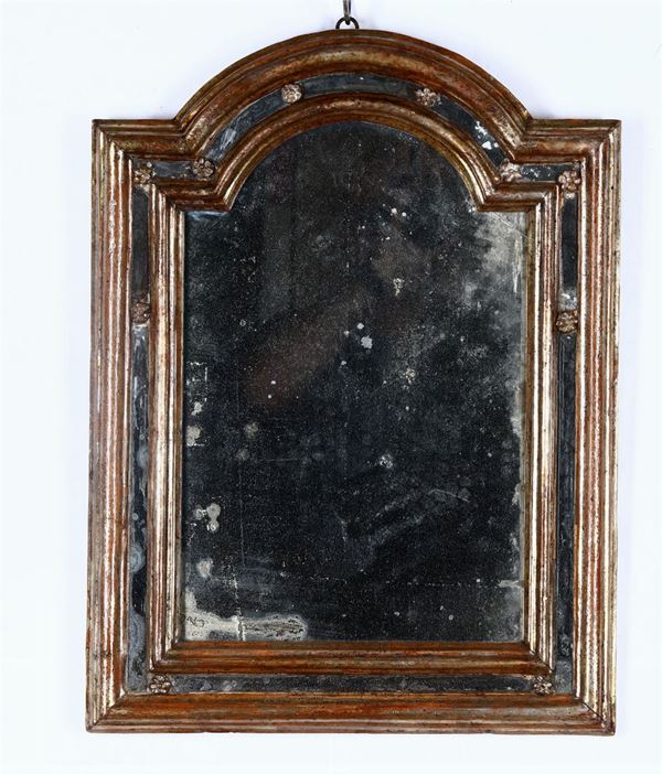 Specchiera in legno intagliato e dipinto, XVIII-XIX secolo