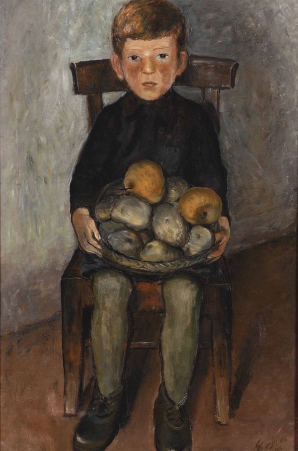 Giovanni Battista De Salvo (1903 - 1964) Gioachino con cesto di patate, 1937