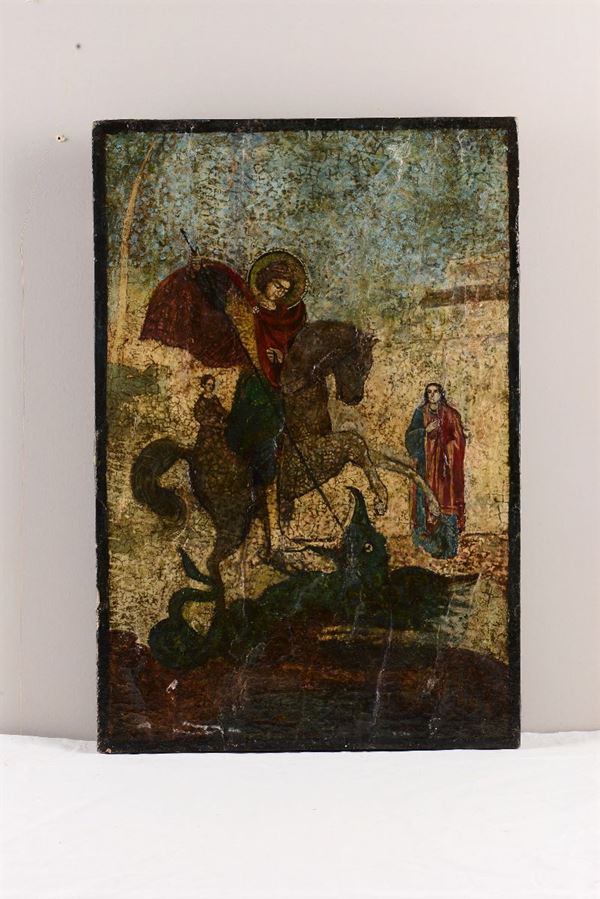 Icona raffigurante San Giorgio e il drago, XX secolo