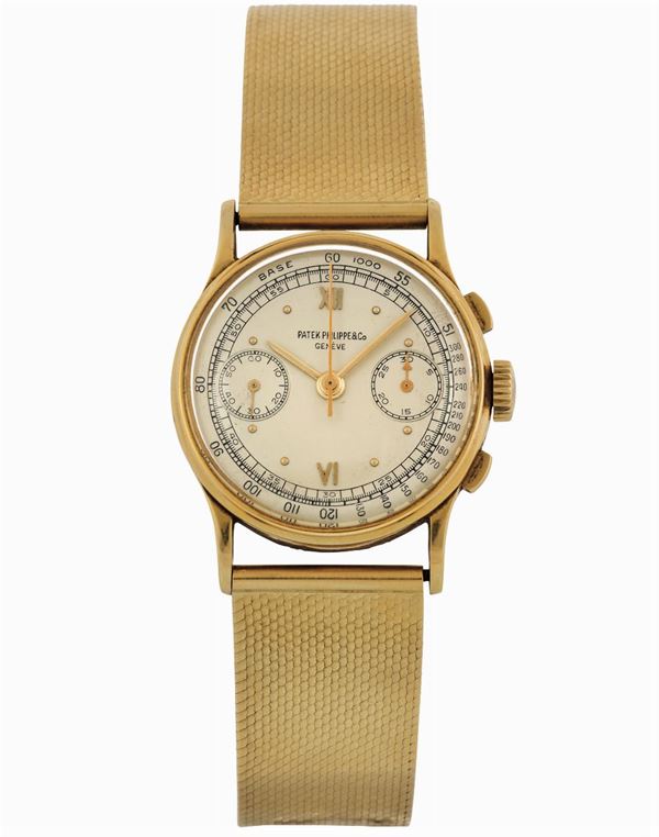 Patek Philippe & Co., Genève, case No. 650066. Ref. 130. Very fine and rare, 18K yellow gold wristwatch  [..]