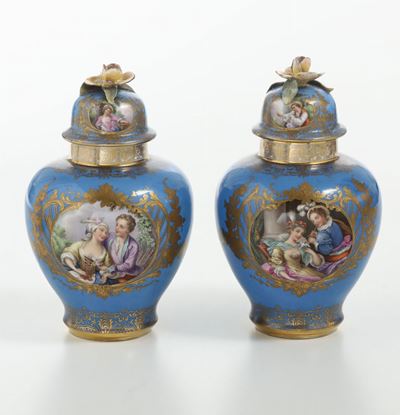 Coppia di Vasi Germania, Kups (baviera), Manifattura di Albin Rosenlöcher, 1887-1906