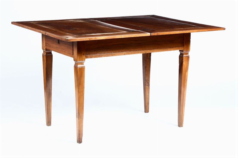 Tavolo rettangolare in legno con piano a libro, XIX secolo  - Auction Furniture | Cambi Time - Cambi Casa d'Aste