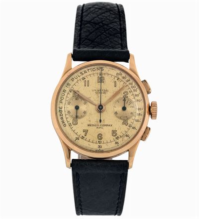 Universal Geneve, Medico Compax, h.p.C, Ref. 12445. Orologio da Polso, Cronografo, in Oro Rosa 18...