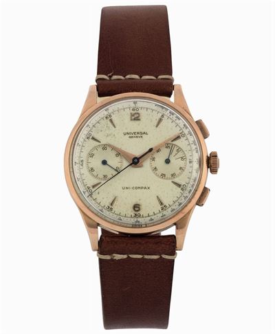 Universal, Geneve, Uni-compax, Cassa No. 1605142, Ref. 124103. Orologio da Polso, Cronografo, in ...