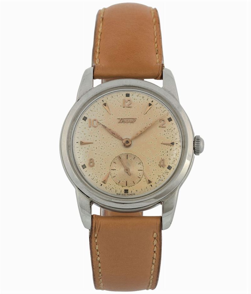 TISSOT, Ref. 6799, case No. 5800-1. Fine and large, stainless steel wristwatch. Made circa 1950  - Auction wrist and pocket watches - Cambi Casa d'Aste