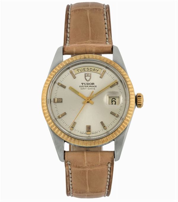 Tudor, Oyster Prince, Date-Day, Ref. 7019/3, case made by Rolex, Geneva.  Fine, center seconds, self-winding, water-resistant, stainless steel and gold wristwatch with day and date. Made in the 1960's.