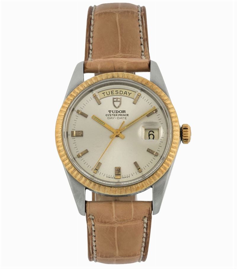 Tudor, Oyster Prince, Date-Day, Ref. 7019/3, case made by Rolex, Geneva.  Fine, center seconds, self-winding, water-resistant, stainless steel and gold wristwatch with day and date. Made in the 1960's.  - Auction wrist and pocket watches - Cambi Casa d'Aste