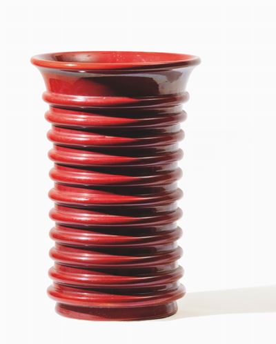 Giò Ponti, Grande vaso in maiolica smaltata “sangue di bue” (San Cristoforo, Milano), circa 1936