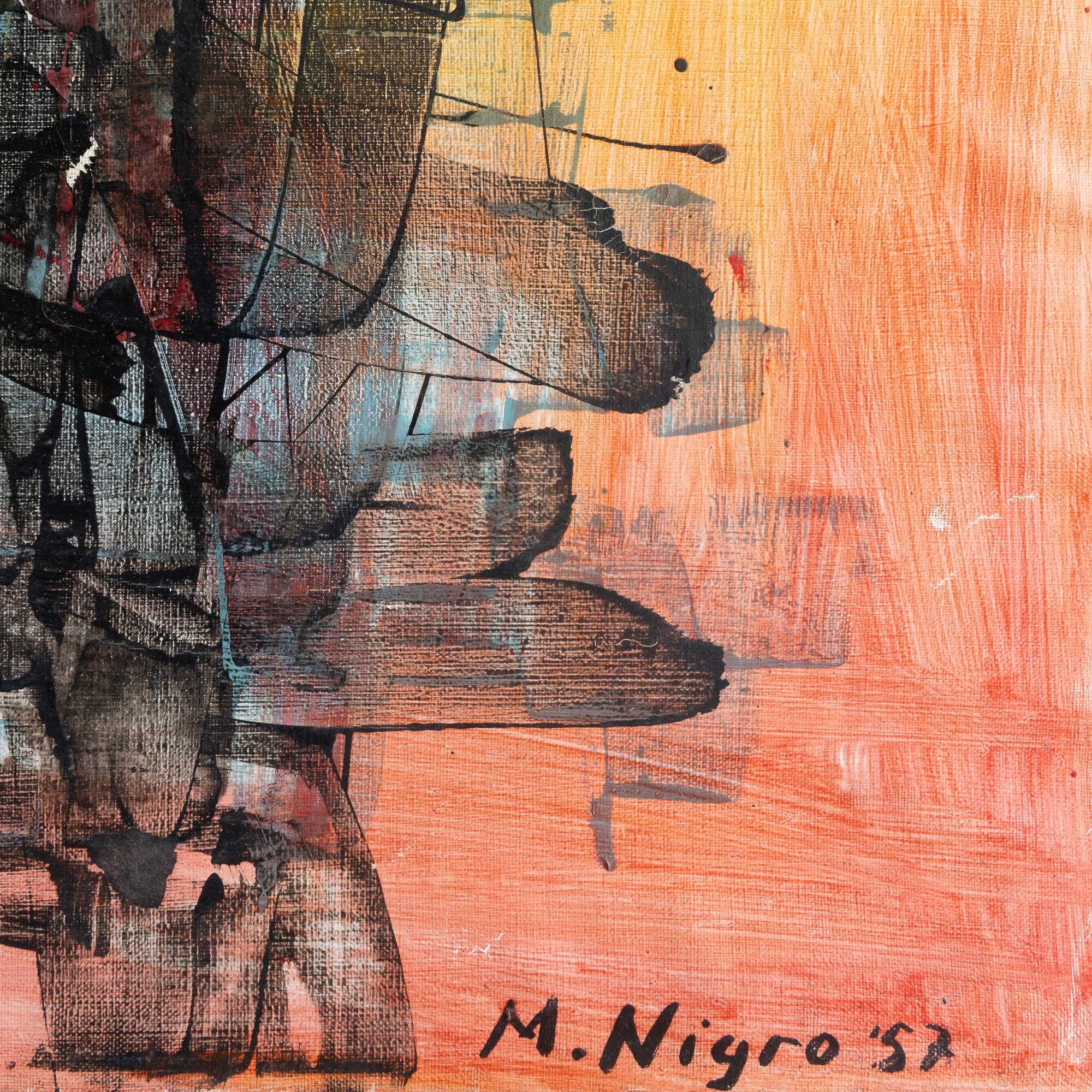 Mario Nigro - Senza titolo, tempera su tela