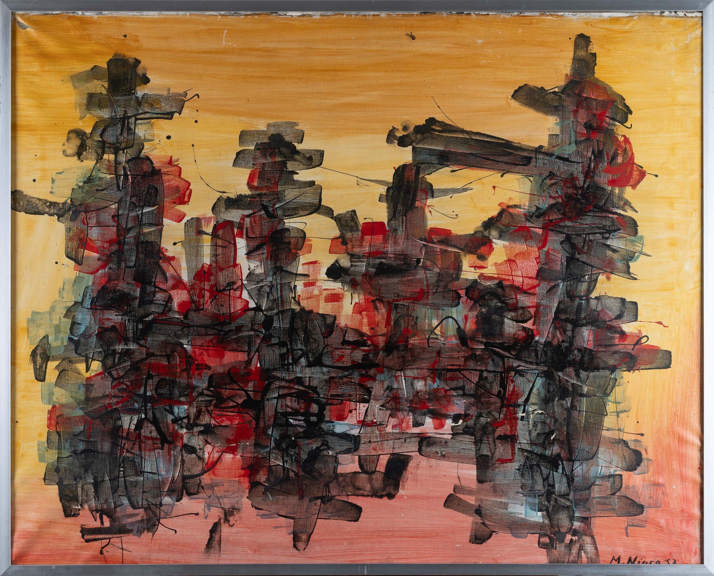 Mario Nigro - Senza titolo, tempera su tela