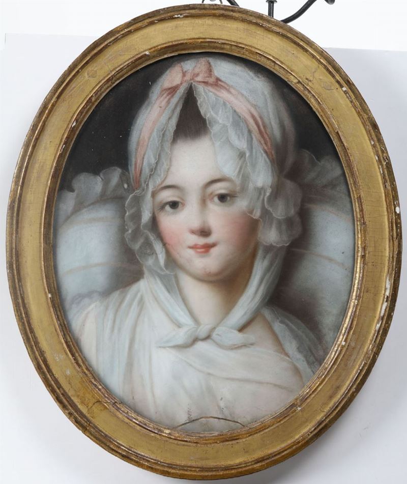 Anonimo del XIX secolo Ritratto femminile  - Asta Arredi, Dipinti e Oggetti d'Arte - Cambi Casa d'Aste