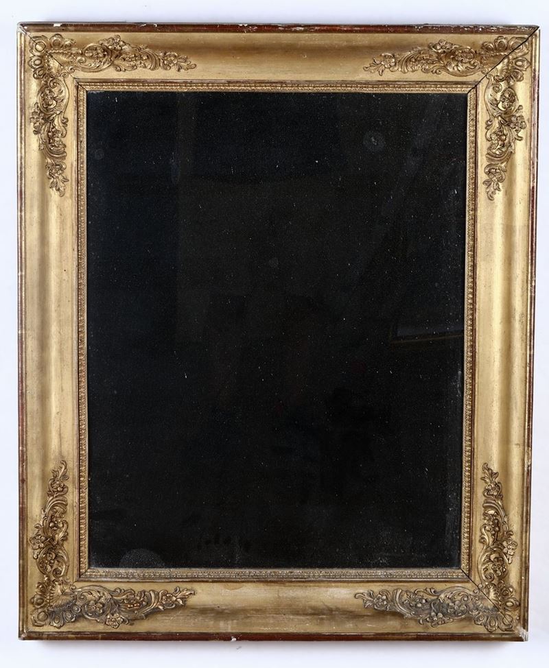 Specchiera dorata, XIX secolo  - Asta Dipinti e Arredi - Cambi Casa d'Aste