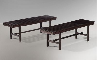 Due Panche con Struttura in Legno.