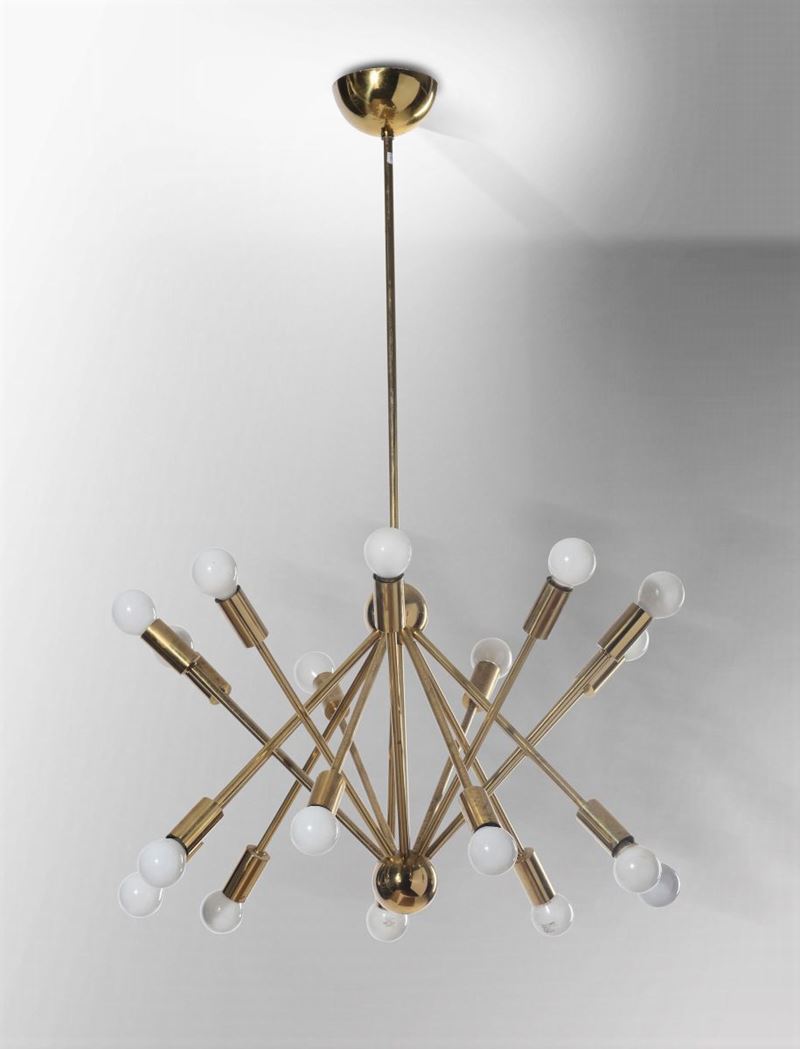 Lampada a sospensione con struttura in ottone.  - Auction Design - Cambi Casa d'Aste