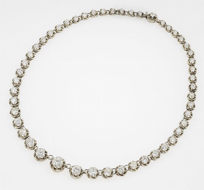 Old-cut diamond riviÃ¨re  - Auction Fine Jewels - II - Cambi Casa d'Aste