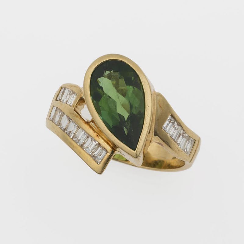 Tourmaline and diamond ring  - Auction Timed Auction Jewels - Cambi Casa d'Aste