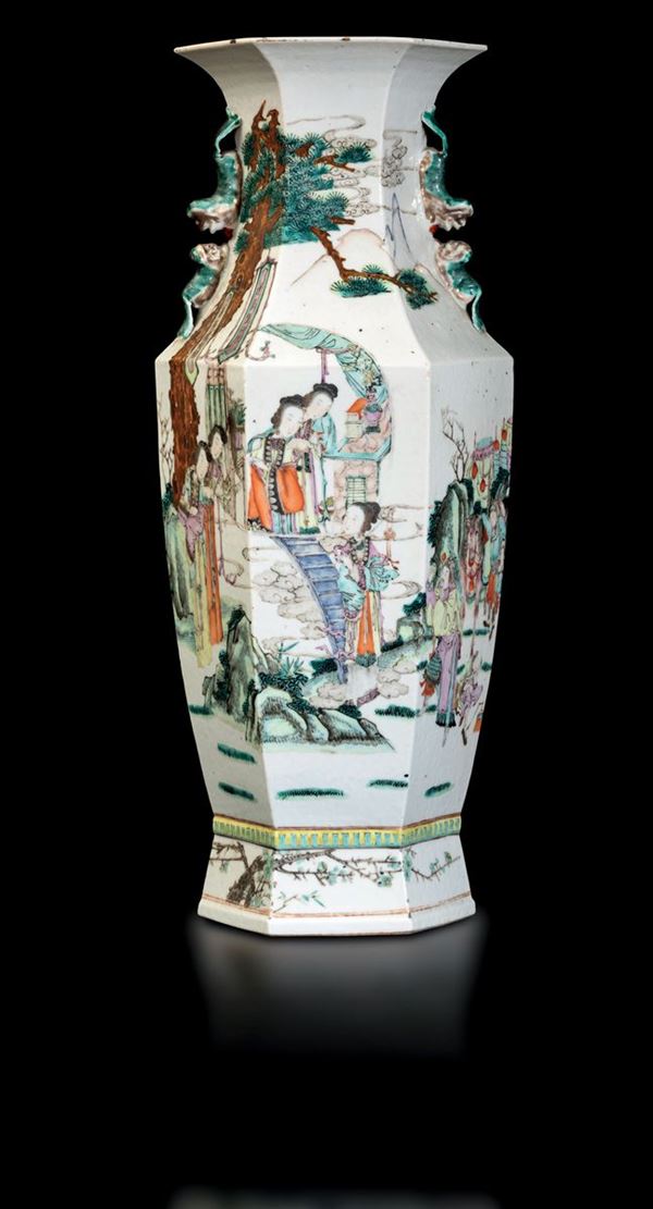 A porcelain baluster vase, China, Qing Dynasty
