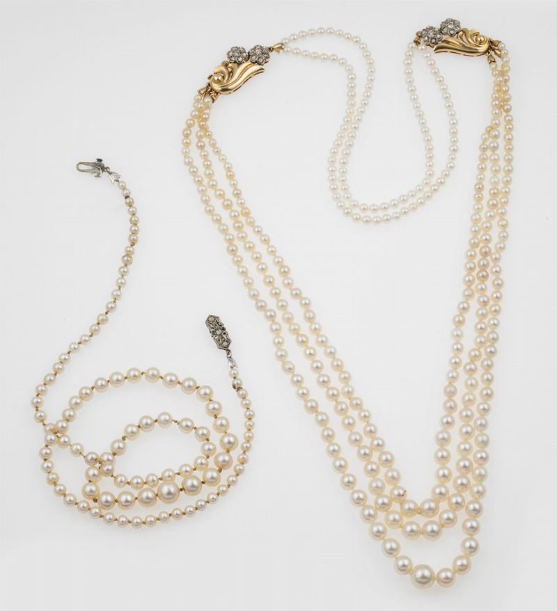 Two cultured pearls necklaces  - Auction Timed Auction Jewels - Cambi Casa d'Aste