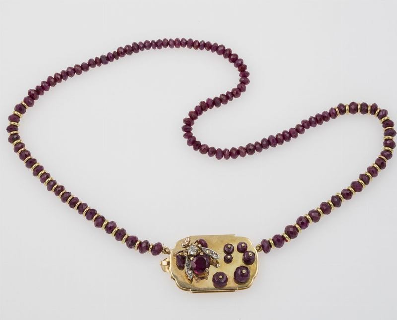 Ruby, diamond and gold necklace  - Auction Timed Auction Jewels - Cambi Casa d'Aste