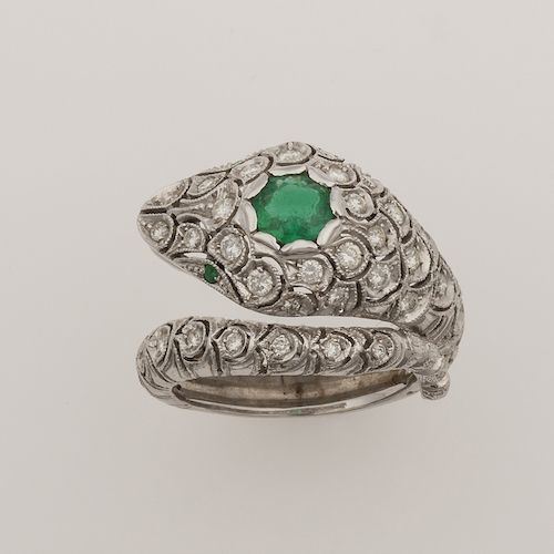 Anello Serpente con smeraldo  - Auction Jewels - Timed Auction - Cambi Casa d'Aste