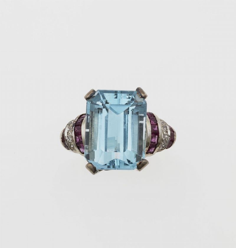 Anello con topazio azzurro  - Auction Jewels - Time Auction - Cambi Casa d'Aste
