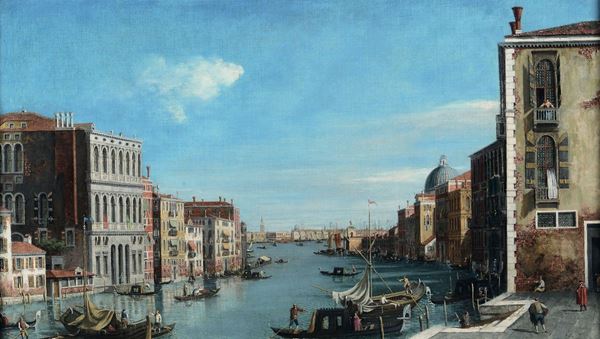 William James (attivo 1754 - 1771) Veduta del Canal Grande da Campo San Vio