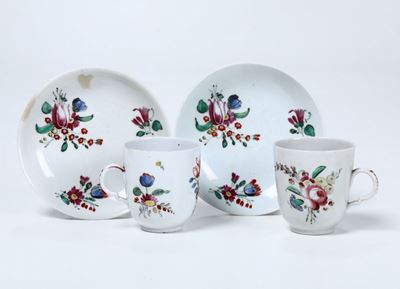 Due Tazze e Due Piattini Doccia, Manifattura Ginori, 1770-1790