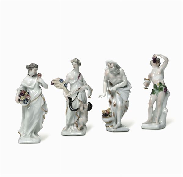 Quattro figurine  Meissen, 1750 circa