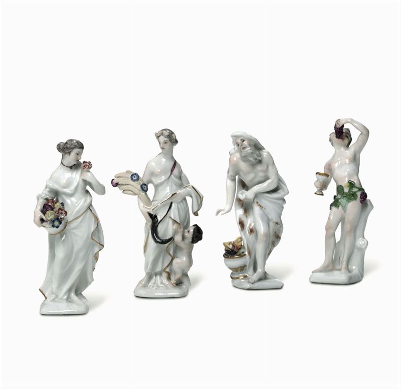 Quattro figurine  Meissen, 1750 circa  - Asta Maioliche e Porcellane - Cambi Casa d'Aste