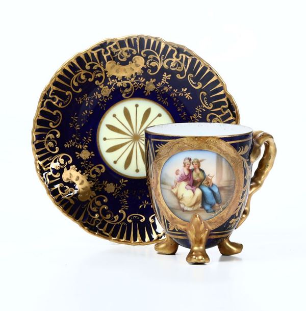 Tazza con piattino Probabilmente Boemia, XIX secolo