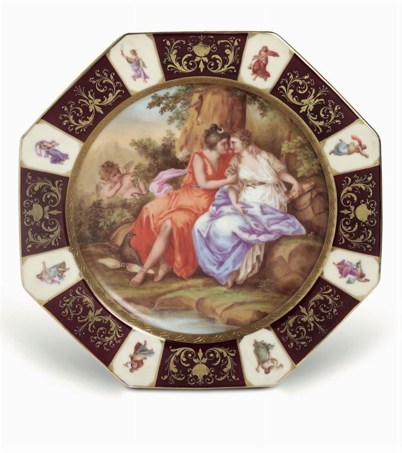 Piatto Boemia, seconda metà del XIX secolo  - Auction Majolica and Porcelain - Cambi Casa d'Aste
