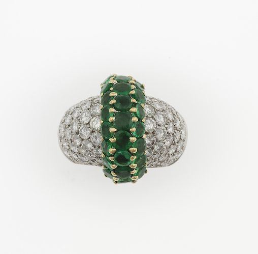 Anello con smeraldi e diamanti  - Auction Fine Jewels - II - Cambi Casa d'Aste