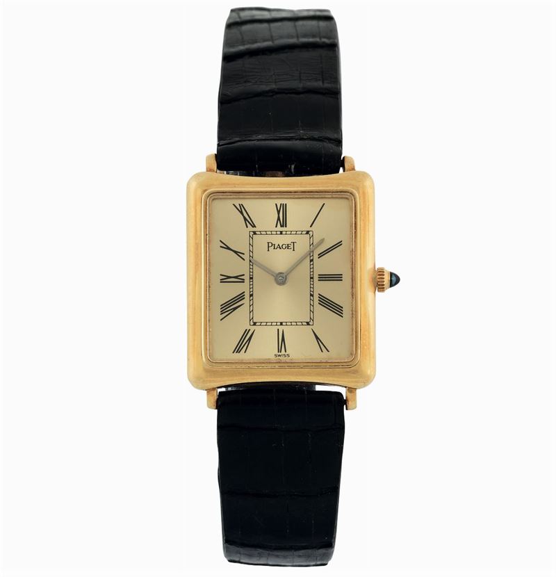 Piaget, Ref. 9254. Fine, 18K yellow gold wristwatch with original gold buckle. Accompanied by an original pouch. Made circa 1970  - Auction wrist and pocket watches - Cambi Casa d'Aste
