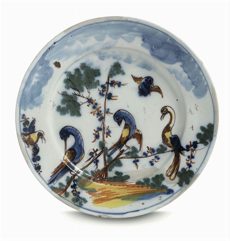 Grande piatto Savona, Manifattura dei Chiodo, metà del XVIII secolo  - Auction Majolica and Porcelain - Cambi Casa d'Aste