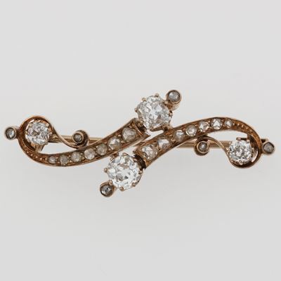 Spilla con Diamanti di Vecchio Taglio