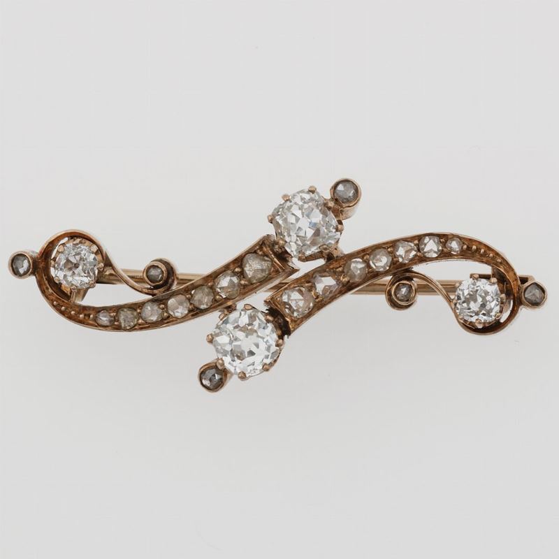 Old-cut diamond brooch  - Auction Timed Auction Jewels - Cambi Casa d'Aste