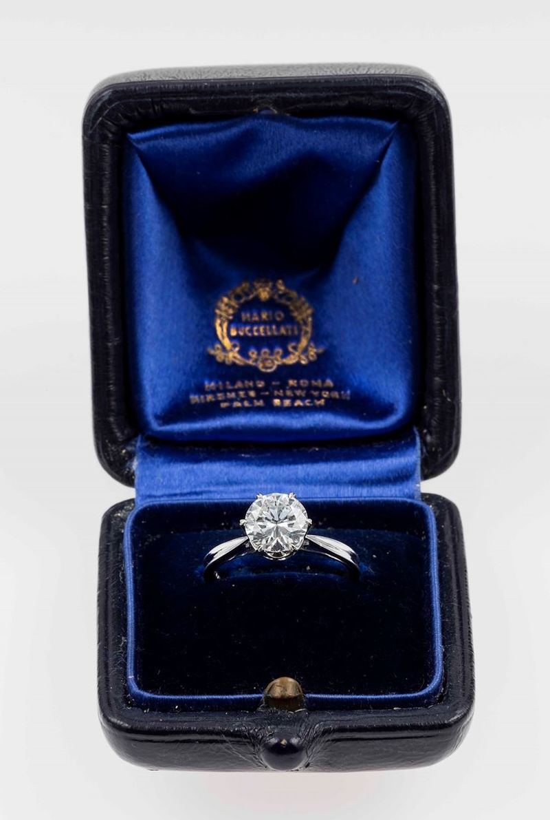 Brilliant-cut diamond. Signed Buccellati. Fitted case  - Auction Fine Jewels - II - Cambi Casa d'Aste