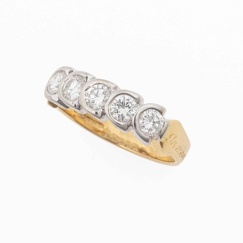 Demi-rivière con diamanti taglio brillante per ct 0.90 circa  - Auction Jewels | Cambi Time - Cambi Casa d'Aste